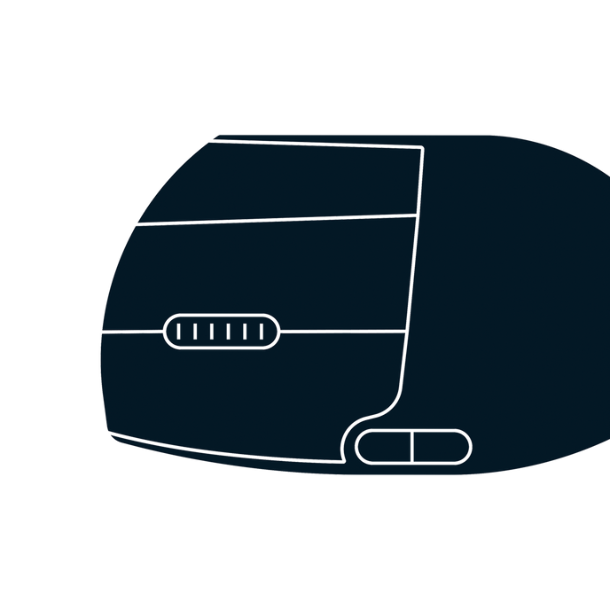 Dark blue illustration of the Unimouse from Contour Design