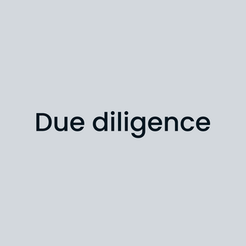 grey box with text saying due diligence